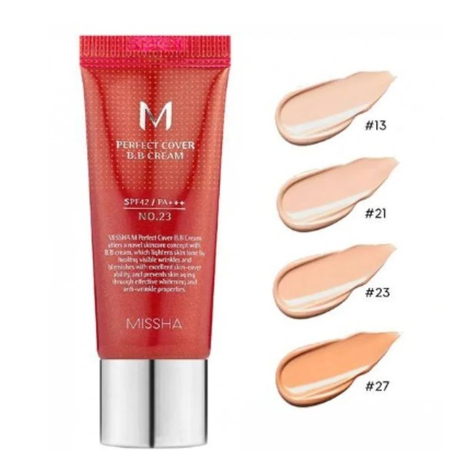 Missha ВВ Крем Матуючий З Ідеальним Покриттям Missha M Perfect Cover BB Cream SPF42 PA+++ 20ml, 21 відтінок - світлий беж 20 мл