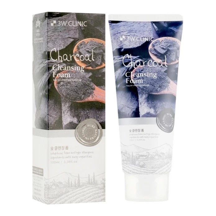 3W CLINIC Cleansing Foam Charcoal 100 мл