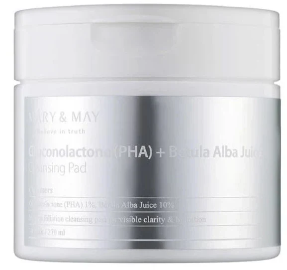 Mary&May Gluconolactone (PHA)+Betula Alba Juice Cleansing Pad 70 шт