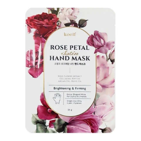 Koelf Зміцнююча маска-рукавички для рук Koelf Rose Petal Satin Hand Mask 16 г