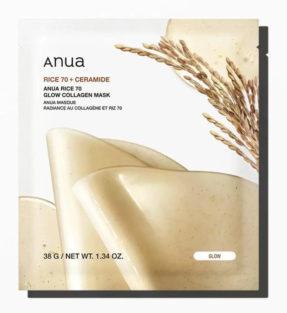 ANUA Rice 70 Glow Collagen Mask 38 г