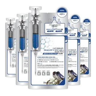 DEOPROCE Двофазна маска для обличчя з екстрактом ластівчиного гнізда DEOPROCE Lap Therapy Swallow's Nest Aqua Mask Pack - 5шт (Термін придатності: до 08.01.2026)