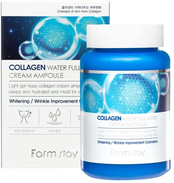 FarmStay Зволожуючий крем-сироватка з колагеном для обличчя FarmStay Collagen Water Full Moist Cream Ampoule
