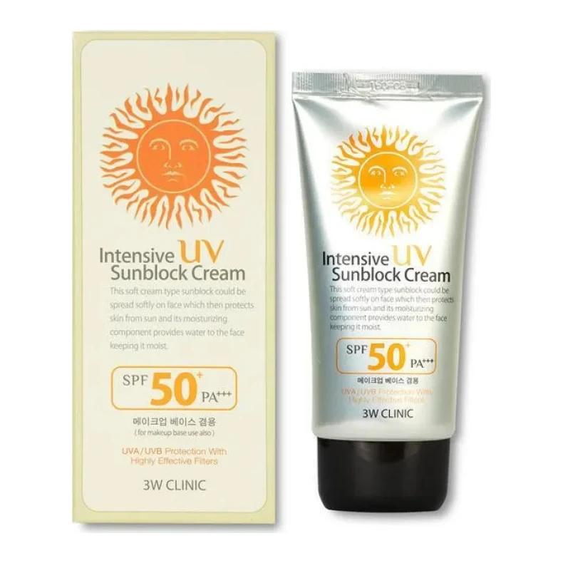3W CLINIC Intensive UV Sun Block Cream SPF50+ PA+++ 70 мл