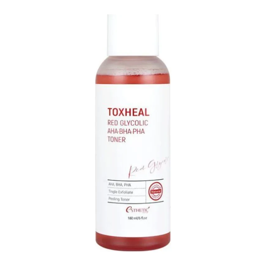 Esthetic House Тонер для обличчя TOXHEAL RED GLYCOLIC AHA, BHA, PHA TONER, 180 мл