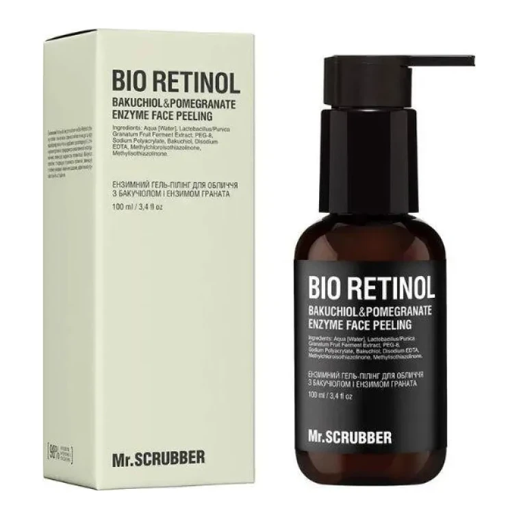 MR. SCRUBBER Ензимний гель-пілінг для обличчя Mr.Scrubber Bio Retinol з бакучіолом і ензимом граната 100 мл