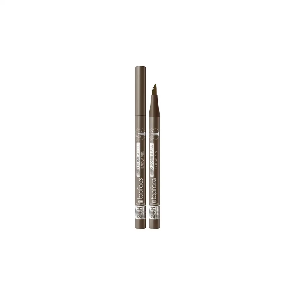 Topface Маркер для брів Pro Comb & Fill Brow Pen №3 Ash Graphite