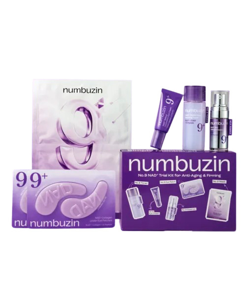 Numbuzin No.9 NAD+ Trial Kit for Anti-Aging & Firming 30мл+10мл+5мл+2 пари+1шт