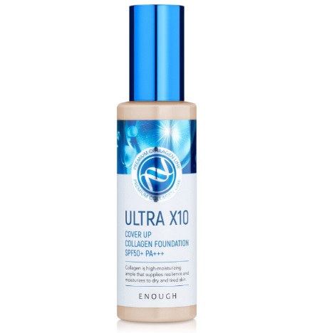 Enough Зволожуючий тональний крем для обличчя Enough Ultra X10 Cover Up Collagen Foundation SPF 50+ PA+++ №