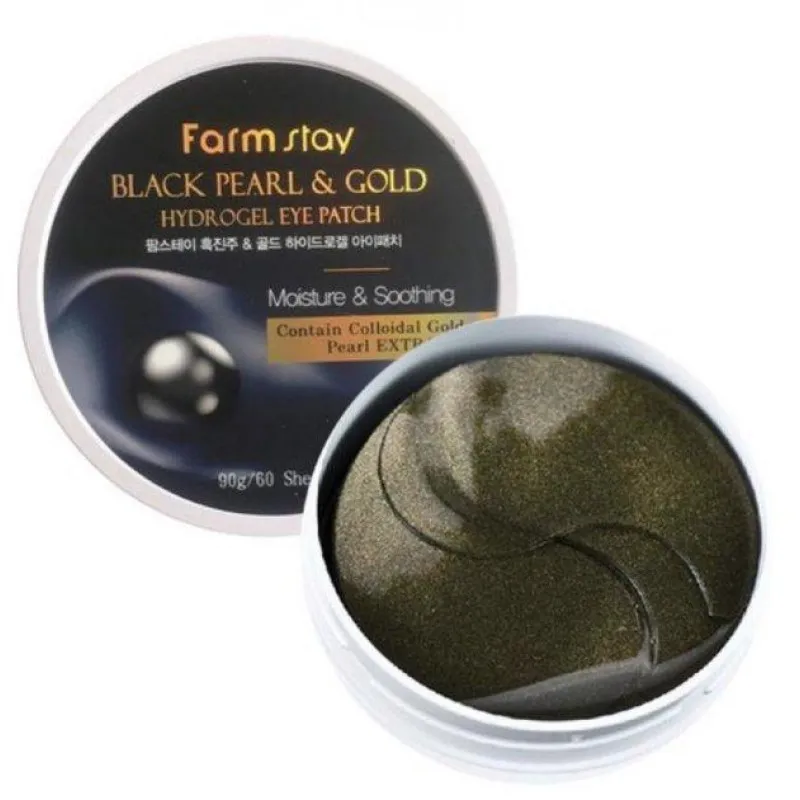 FarmStay Black Pearl and Gold Hydrogel Eye Patch 60 шт.