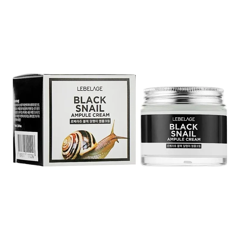 LEBELAGE BLACK SNAIL AMPOULE CREAM 70 мл