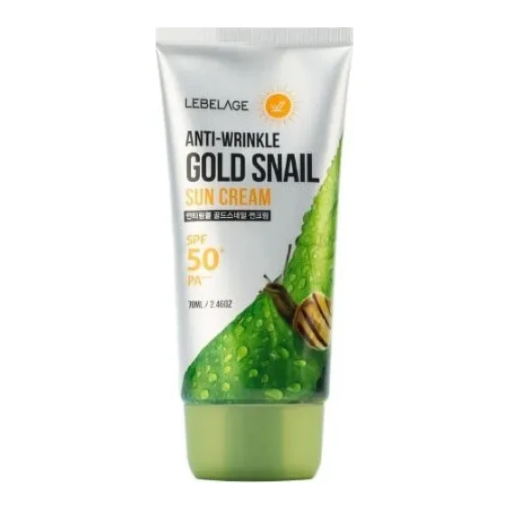 LEBELAGE ANTI-WRINKLE GOLD SNAIL SUN CREAM 70 мл