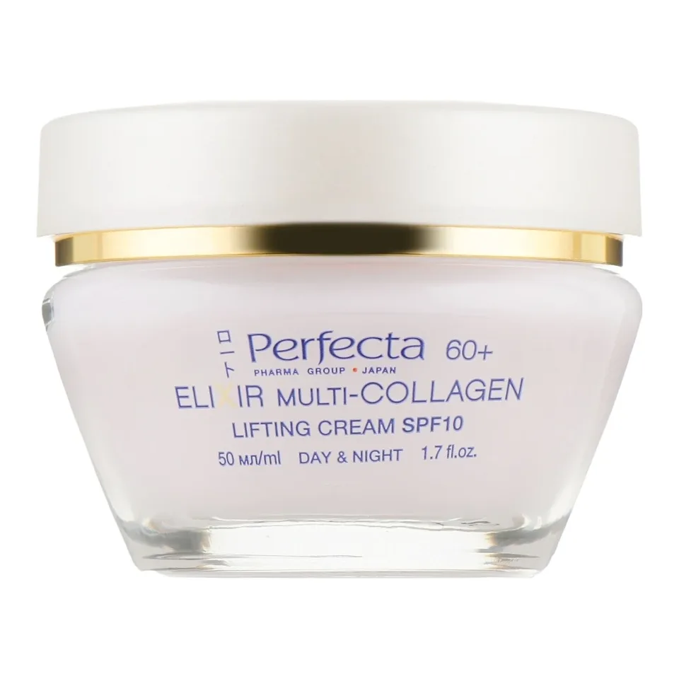 Perfecta Ліфтинг-крем коригуючий контур обличчя для віку 60+ PERFECTA Elixir Multi-Collagen Cream Lifting 60+ 50 мл