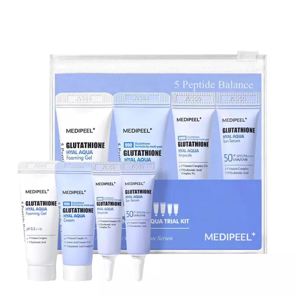 Medi-Peel Glutathione Hyal Aqua Trial Kit(Foam/15ml+ Ampoule/4ml+ Cream/15g+ Sun serum/4ml) 15 мл