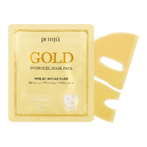 Petitfee Гідрогелева маска для обличчя з золотим комплексом +5  Petitfee Gold Hydrogel Mask Pack +5 golden complex 32g - 1 шт.
