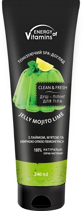 ENERGY OF VITAMINS Душ-пілінг для тіла Energy of Vitamins Мохіто лайм із м"ятою Jelly Mojito Lime 240ml