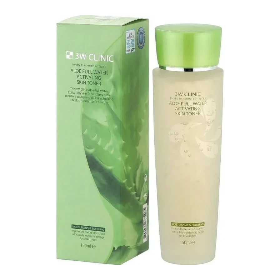 3W CLINIC Aloe Full Water Activating Skin Toner 150 мл