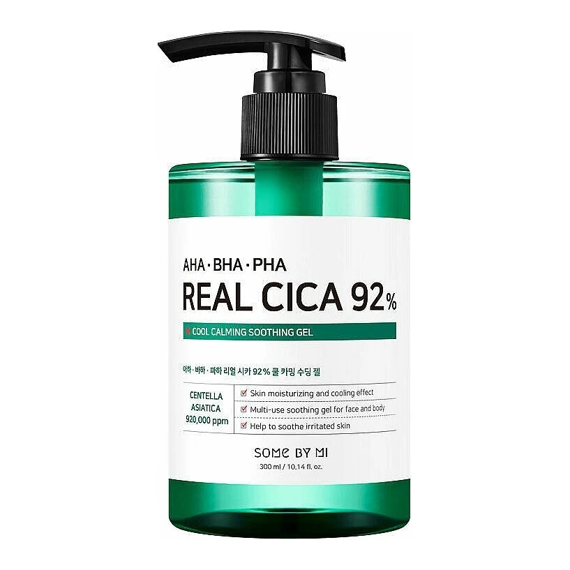 Some By Mi Заспокійливий гель з центелою азіатською і кислотами SOME BY MI AHA.BHA.PHA Real Cica 92% Cool Calming Soothing Gel 300 мл