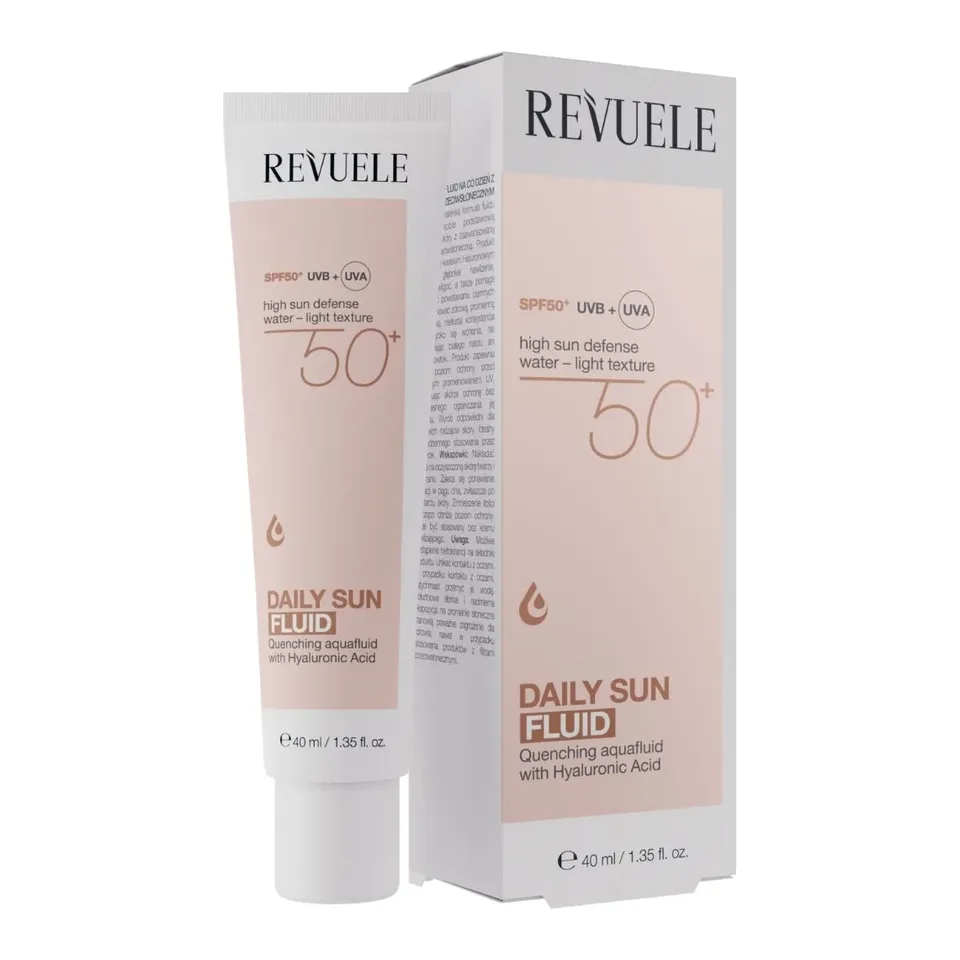 REVUELE Флюїд д/обл. щоденний сонцезахисний  з гіалурон. кисл. SPF 50+, 40 мл