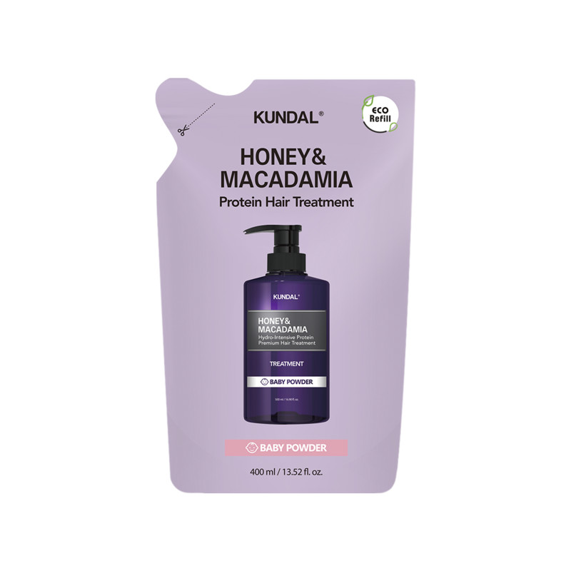 Kundal Honey & Macadamia Protein Treatment Refill Pack Baby Powder 400 мл