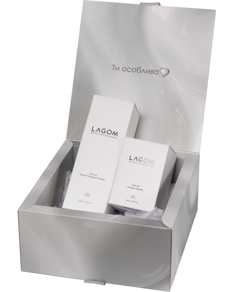 LAGOM "Зірочка палай" (Cellus Revive Essence Toner 200ml + niacin hydro serum 50ml) 200ml / 50ml