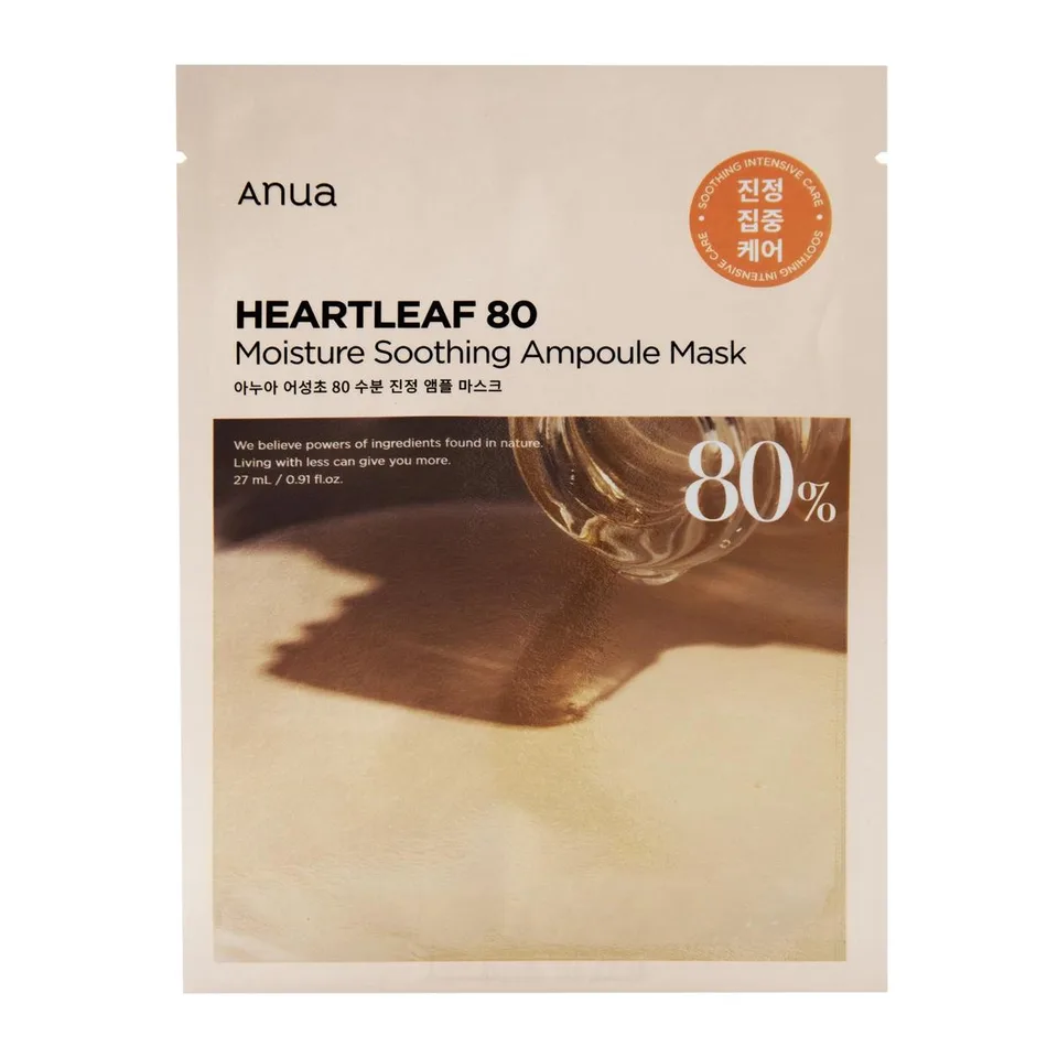 ANUA Маска для обличчя HEARTLEAF 80 MOISTURE SOOTHING AMPOULE MASK 27 мл