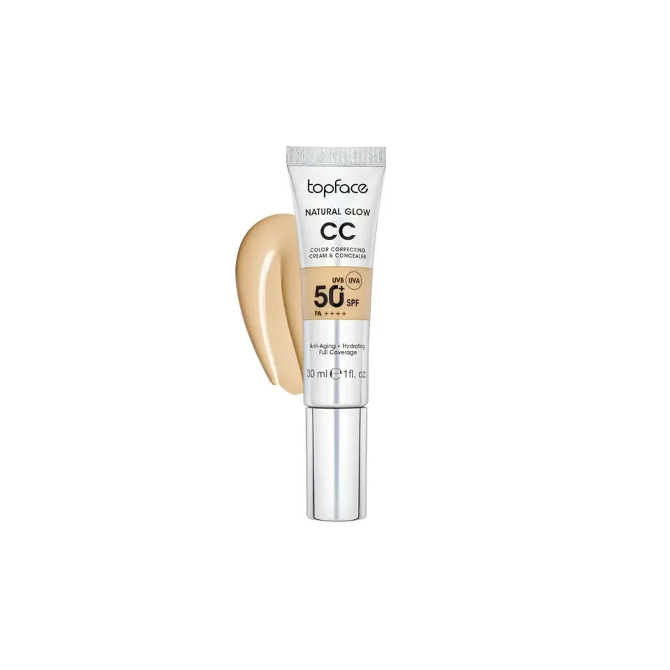 Topface CC крем Natural Glow Cream & Concealer SPF 50+ №5 Yellow Sand – Пісочний