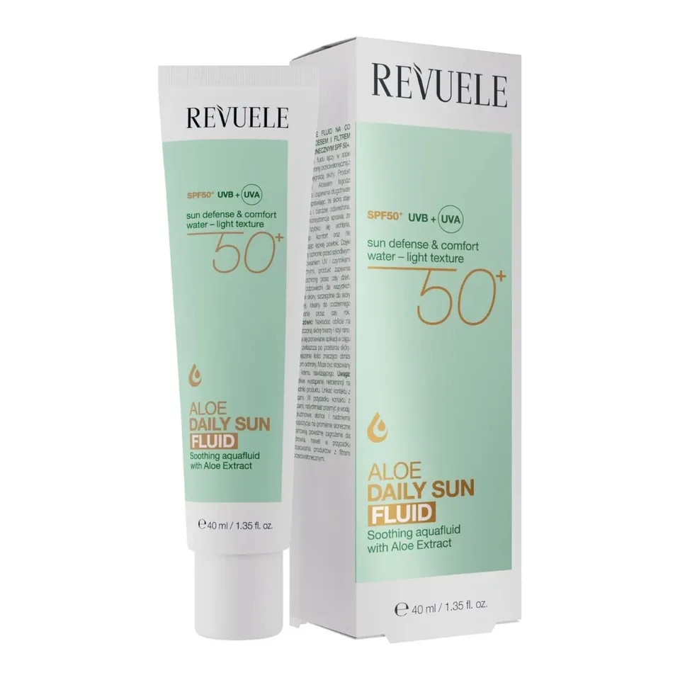 REVUELE Флюїд д/обл. щоденний сонцезахисний з алое вера SPF 50+, 40 мл