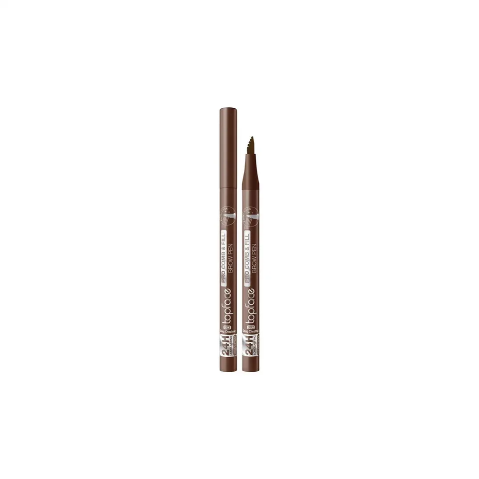 Topface Маркер для брів Pro Comb & Fill Brow Pen №2 Deep Chestnut