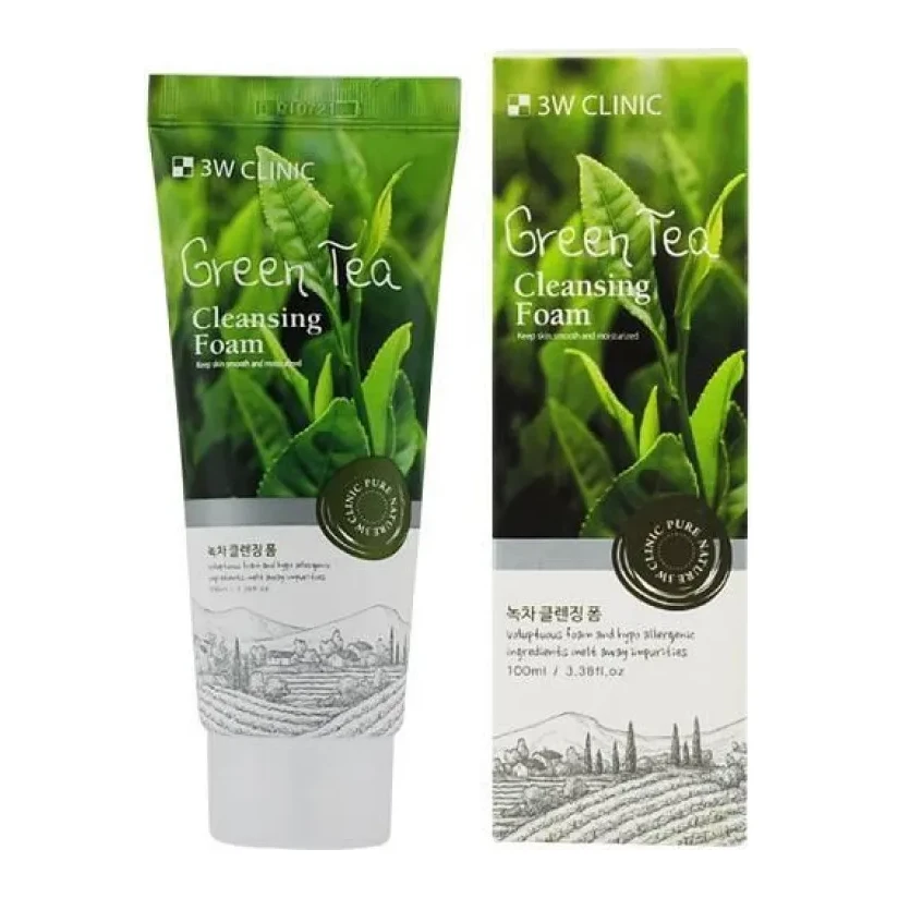 3W CLINIC Green Tea Cleansing Foam 100 мл