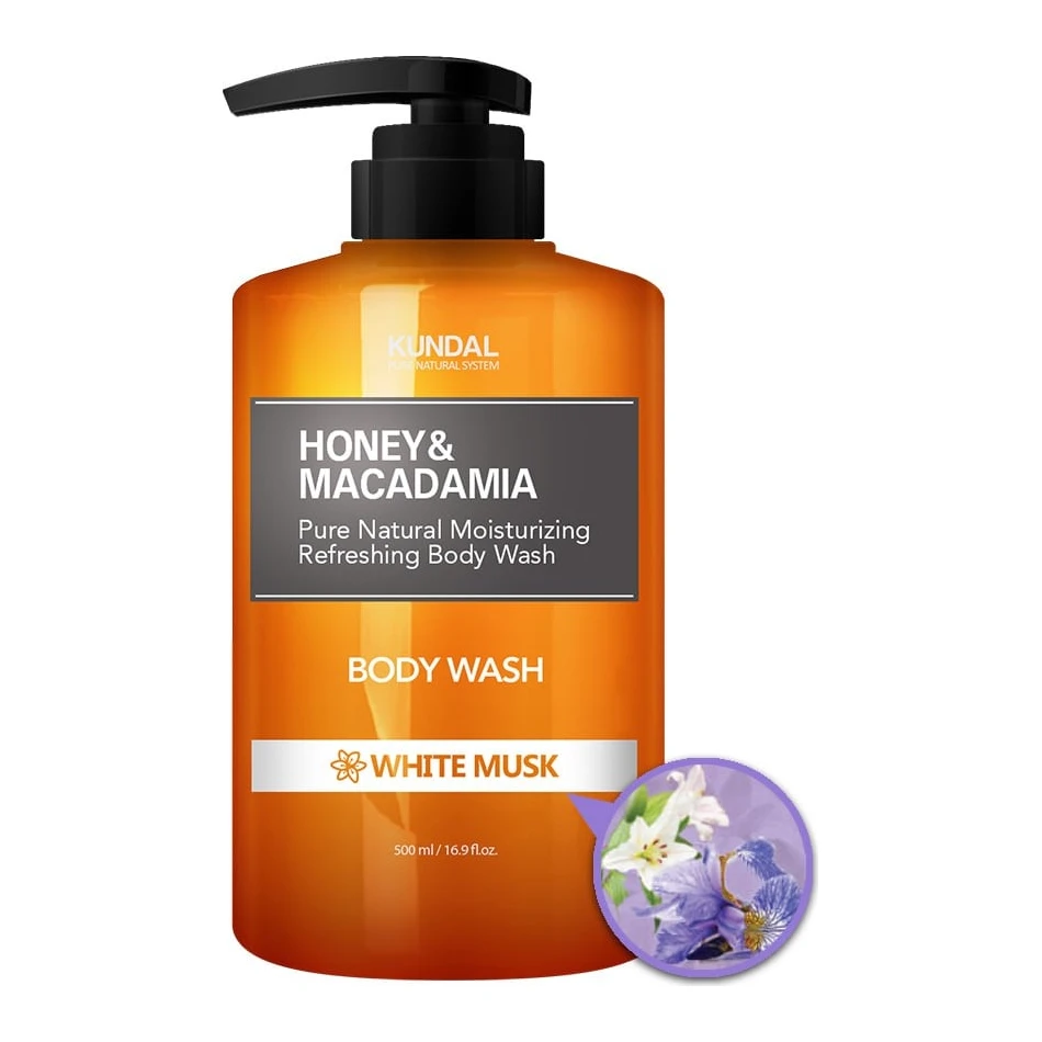 Kundal Гель для душу "Білий мускус" KUNDAL Honey & Macadamia Body Wash White Musk 500 мл