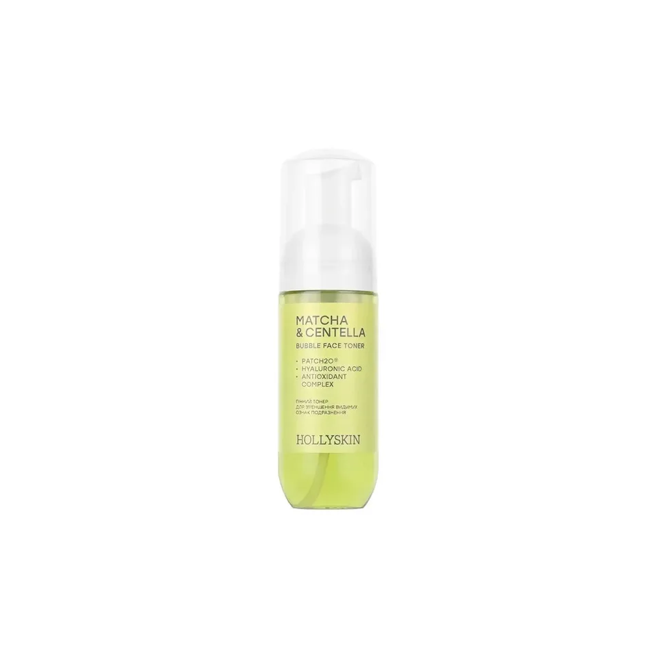 Hollyskin Пінний тонер Matcha & Centella для зменшення видимих ознак подразнення