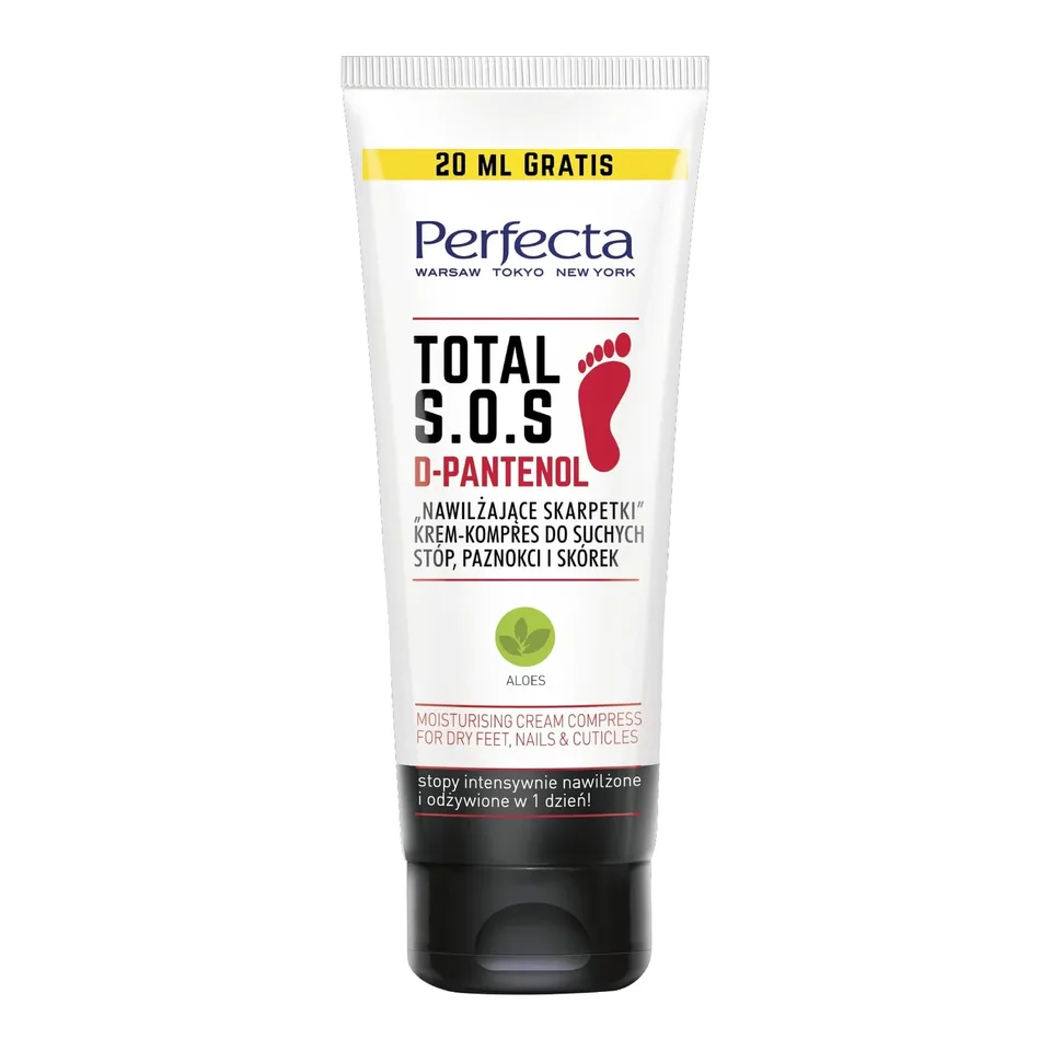 Perfecta Крем-компрес для ніг з пантенолом та алое "Зволожуючі шкарпетки" PERFECTA Total S.O.S. D-Pantenol 120 мл