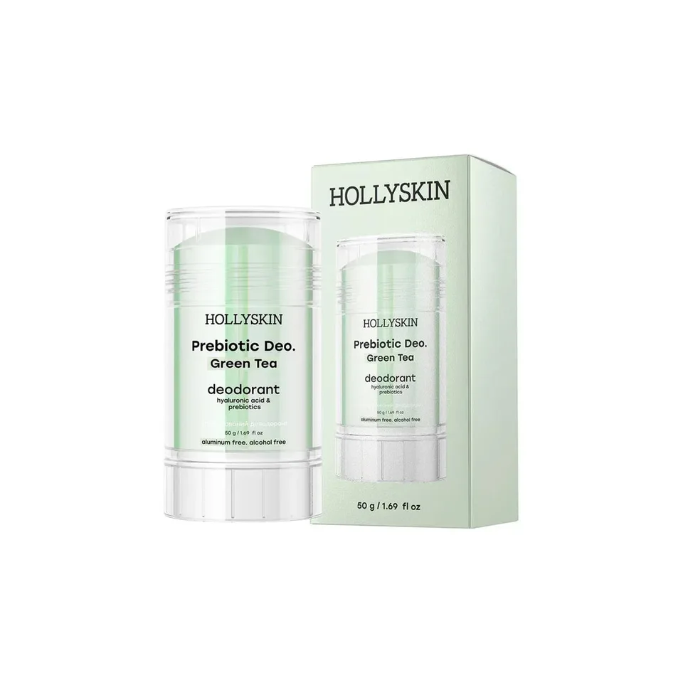 Hollyskin Парфумований дезодорант з гіалуроновою кислотою і пребіотиками Prebiotic Deo Green Tea