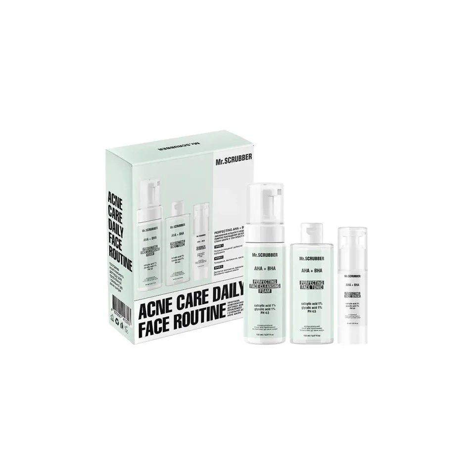 MR. SCRUBBER Набір комплексного догляду для проблемної шкіри Acne Care Daily Face Routine