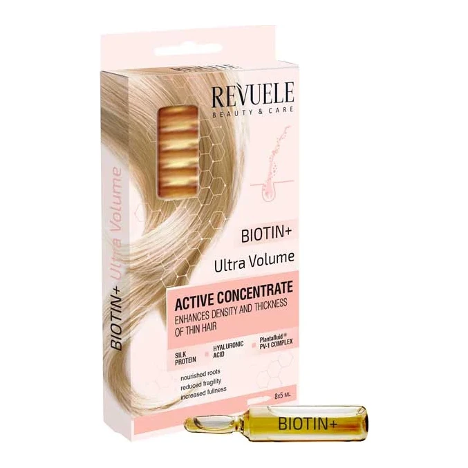 REVUELE Ампули для волосся BIOTIN+ULTRA VOLUME Акт. концентрат, 8*5 мл