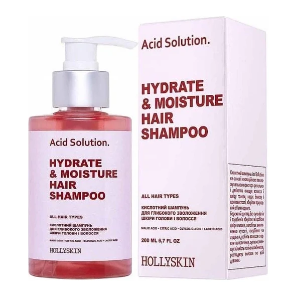 Hollyskin Кислотний шампунь для глибокого зволоження шкіри голови та волосся Hollyskin Acid Solution Hydrate &