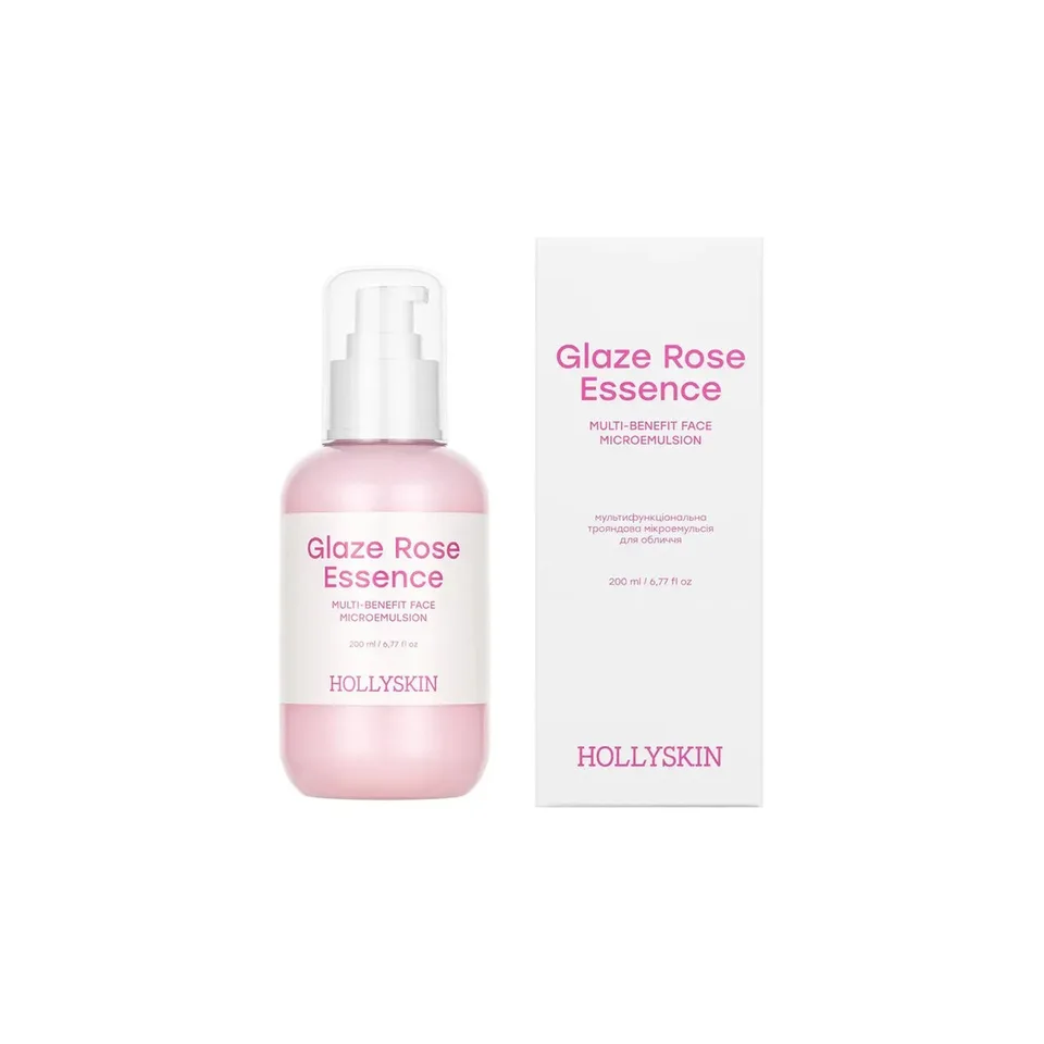 Hollyskin Мультифункціональна трояндова мікроемульсія для обличчя Glaze Rose Essence