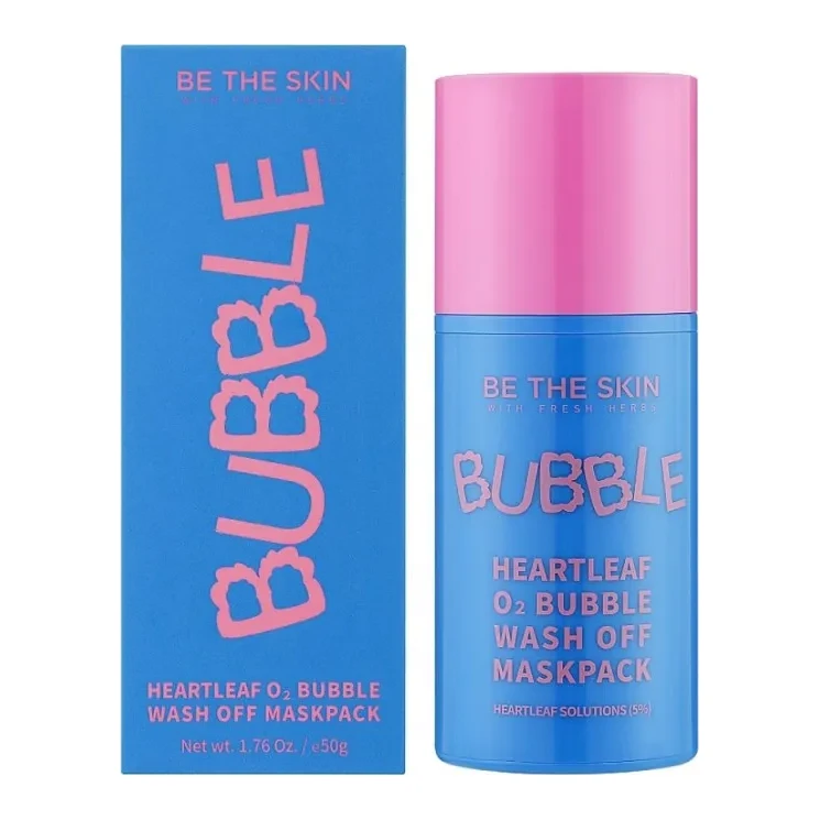 Be The Skin RENEW] HEARTLEAF O2 BUBBLE WASH OFF MASKPACK 50 г