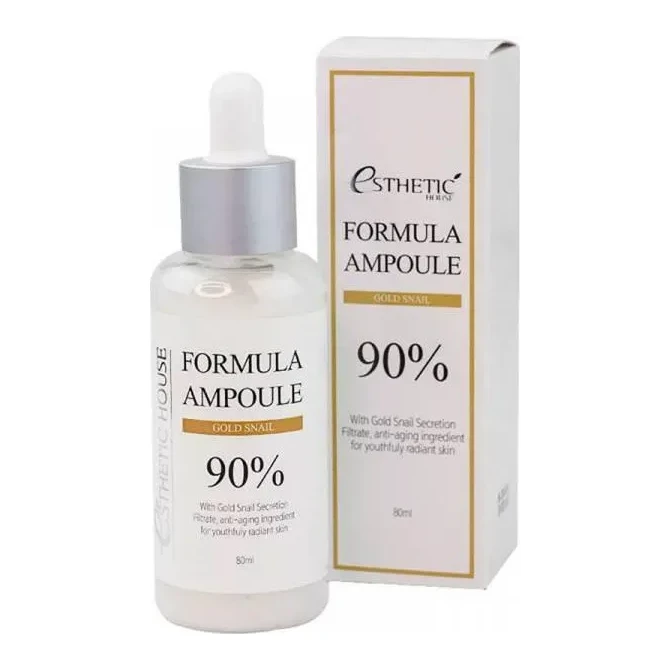 Esthetic House Сироватка для обличчя омолоджуюча Золото та Равлик Formula Ampoule Gold Snail, 80 мл