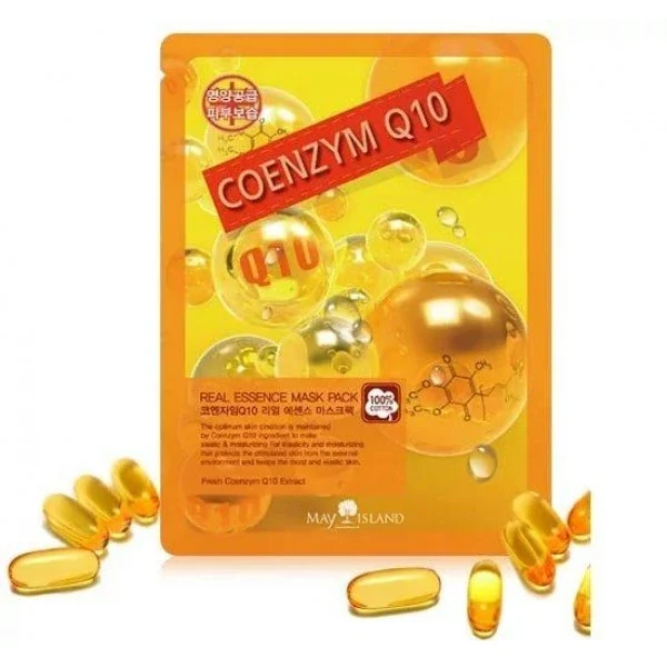 May Island Маска тканинна зволожуюча з коензимом для обличчя May Island Real Essense Coenzyme Q10 Mask Pack 25m