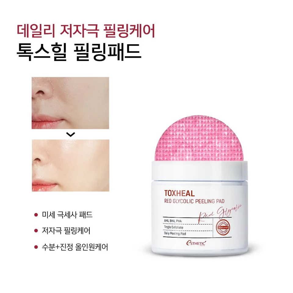 Esthetic House Toxheal Red Glyucolic Peeling Pad 100 шт.