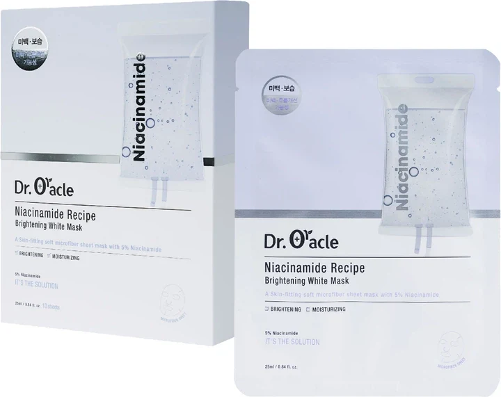DR. ORACLE Маска для обличчя тканинна з ніацинамідом Niacinamide Recipe Brightening White Mask Dr.Oracle (10шт) 10 шт.