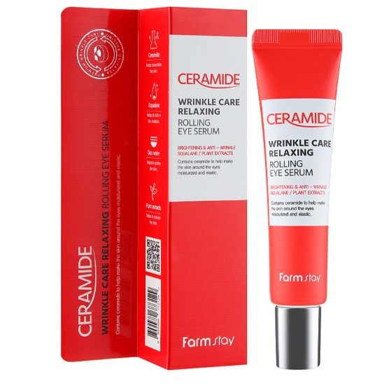 FarmStay Ceramide Wrinkle Care Relaxing Rolling Eye Serum 25 мл