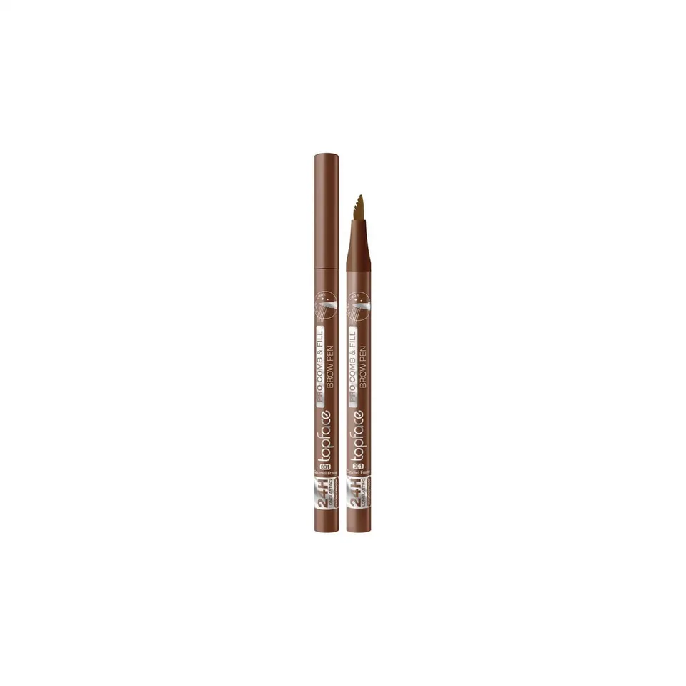 Topface Маркер для брів Pro Comb & Fill Brow Pen №1 Caramel Frame