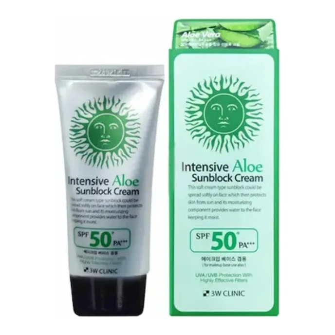 3W CLINIC Aloe Sunblock Cream SPF 50+PA+++ 70 мл