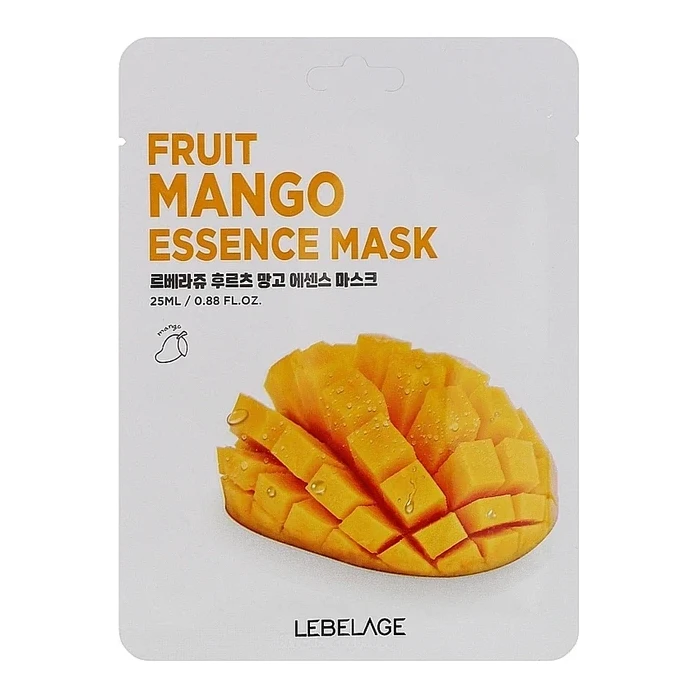 LEBELAGE Тканинна маска для обличчя з манго екстрактом Lebelage Fruit Mango Essence Mask
