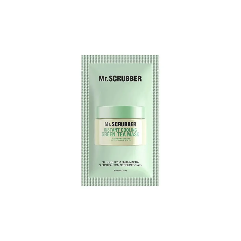 MR. SCRUBBER Охолоджувальна маска для обличчя з екстрактом зеленого чаю Instant Cooling Green Tea Mask