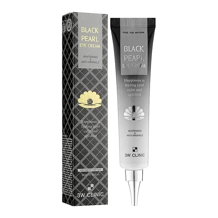 3W CLINIC Крем для очей освітлювальний Чорні перлини Black Pearl Eye Cream Whitening, 40 мл
