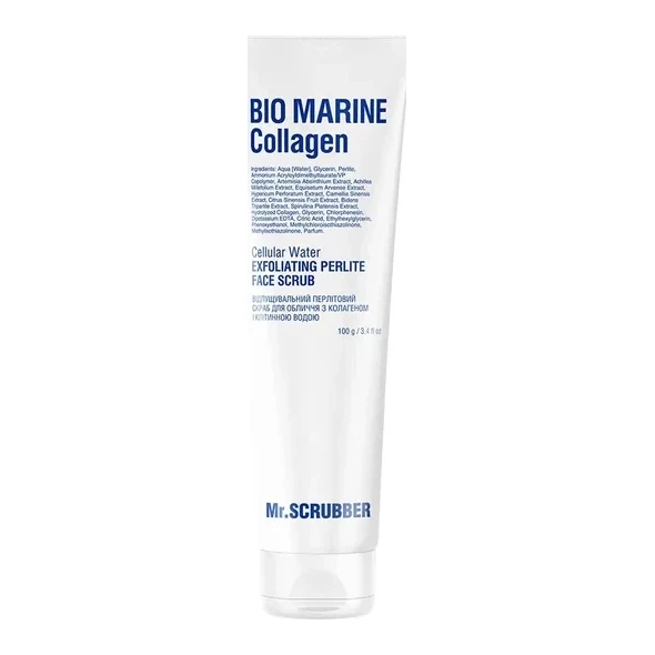 MR. SCRUBBER Відлущувальний перлітовий скраб для обличчя Bio Marine Collagen з колагеном і клітинною водою 100 гр